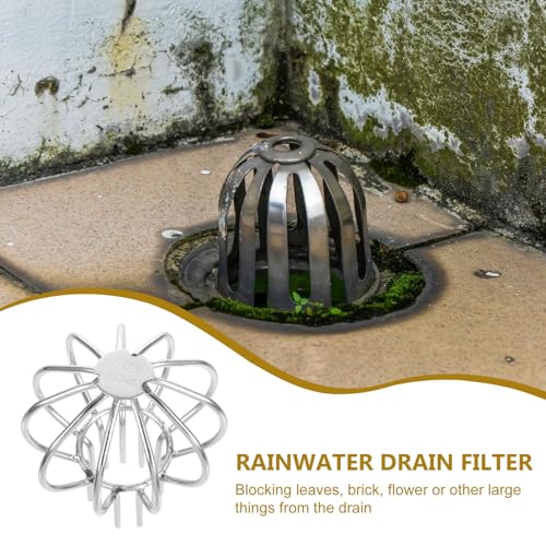 OSALADI Edelstahl Abflussfilter Netzschutz Langlebiger Bodenablauf Siebeinsatz mit Anti verstopfungsfunktion Robustes Regenwasserfilter Netz für Dachrinne und Außenbereich Wetterfest und von OSALADI