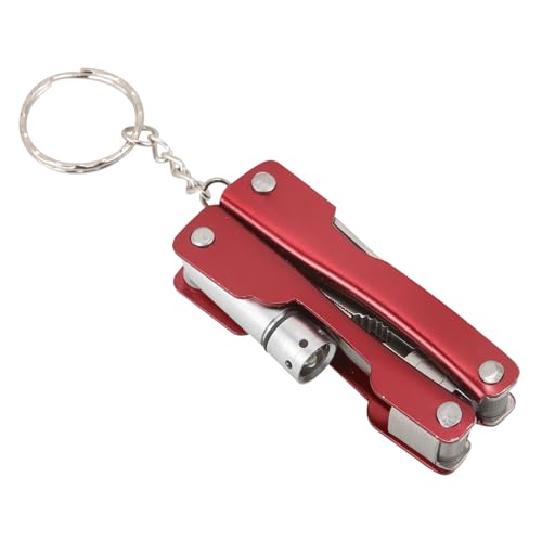 OSALADI Edelstahl Multifunktionszange mit Taschenlampe Klappbar Camping Outdoor Werkzeug Kleine Notfallzange für Vielseitige Anwendung von OSALADI