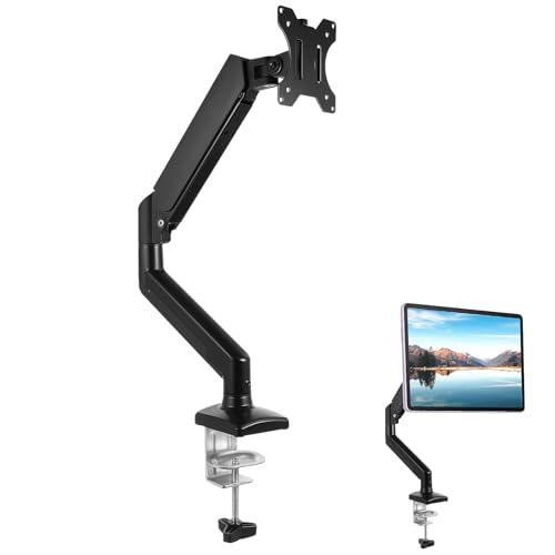 OSALADI Einzelmonitorarm Tischhalterung Verstellbarer Gasfederarm Monitorhalterung Monitorständer Mit Klemme Für LCD-Computer Büro von OSALADI