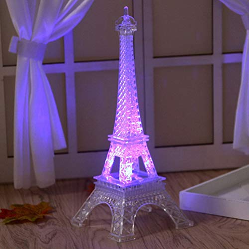 OSALADI Farbwechsel Der Turmbeleuchtung Cupcake-topper Für Weihnachten Eiffelturm-figur Eiffelturmlampe Eiffelturm Mini 8cm Leuchtendes Leuchtende Eiffel Licht Schreibtisch Baby Geschenk von OSALADI