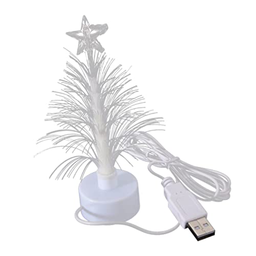 Faseroptischer Künstlicher Weihnachtsbaum Mit Topper Stern Mini-Led-Weihnachtsbaum Farbwechsel USB-Lampe Nachtlicht Für Heimparty Led-Weihnachtsbaum- -Licht-Dekor von OSALADI