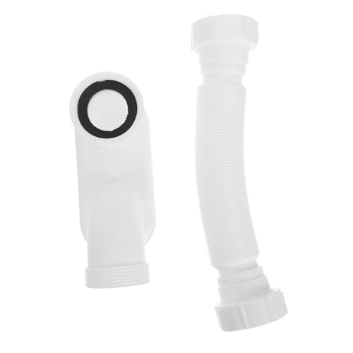 OSALADI Flexibler Badewannenablauf Kunststoff Ablaufschlauch Freistehend Flachprofil Geruchsverschluss Robust Erweiterbar Für Badewannen Und Duschen Einfache Installation von OSALADI