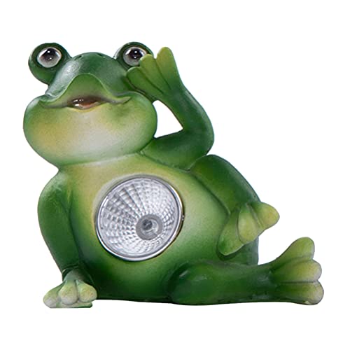 OSALADI Frosch Figur LED Solarleuchten Solar Gartenleuchte Gartenlampe Dekofigur Gartenfiguren Garten Statue Skulpturen Gartendeko Tiere Lampen für Outdoor Außen Rasen Terrassen Deko von OSALADI