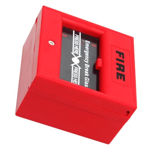 OSALADI Glasbruchalarm Notfall Sicherheitsglasbruch Nottürknopfkasten Kompakt Kunststoff Rot für Fluchttür Feueralarm Handbedienung Zugstation Schalttafel von OSALADI