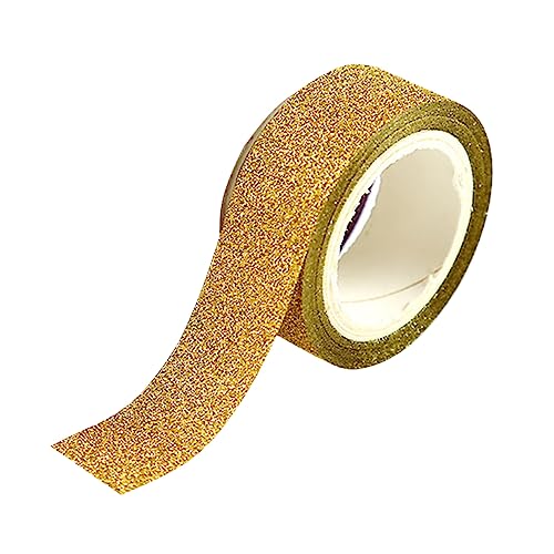 OSALADI Glitzer Washi Tape Klebeband für DIY Handwerk Dekorative Masking Tapes mit Goldenem Glitzer für Notizbücher Scrapbooking und Kreative Projekte von OSALADI