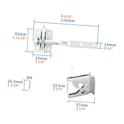 OSALADI Gravity schloss mit Automatischem Riegel Verzinkter Schieberiegel und Selbstverriegelndem Torschloss für Holzzaun Inklusive Montagematerial Geeignet für Garten Hühnerzauntore OSALADI Gravity schloss mit Automatischem Riegel Verzinkter Schieberiegel und Selbstverriegelndem Torschloss für Holzzaun Inklusive Montagematerial Geeignet für Garten Hühnerzauntore von OSALADI