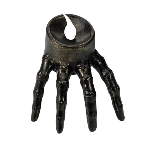OSALADI Halloween LED Skelett Handlicht Batteriebetriebene Flammenlose Kerze Sicher Einfache Bedienung für Halloween Party Haunted House Deko Tischbeleuchtung und Atmosphärisches von OSALADI