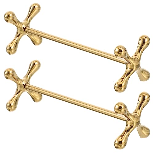 OSALADI Halter Essstäbchenständer 2 Stk. Essstäbchenablagen Aus Edelstahl Essstäbchenhalter Löffelständer Und Messerhalter Geschirrregal Für Die Küche Zu Hause Goldfarben von OSALADI