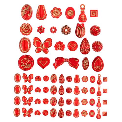 OSALADI Handgefertigtes Schmuckzubehör Abstandsperle Perlen zum Selbermachen von Schmuck Abstandsperlen aus Gold Perlen für Heimwerker Abstandsperlen für Ohrringe Plastik rot OSALADI Handgefertigtes Schmuckzubehör Abstandsperle Perlen zum Selbermachen von Schmuck Abstandsperlen aus Gold Perlen für Heimwerker Abstandsperlen für Ohrringe Plastik rot von OSALADI