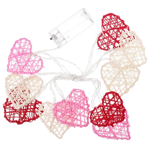 OSALADI 1satz Rattan Herz Lichterkette Lampen Für Hochzeitsdekoration Romantische Beleuchtung Für Innen Und Außen Für Valentinstag Geburtstagsfeiern Und Besondere Anlässe von OSALADI