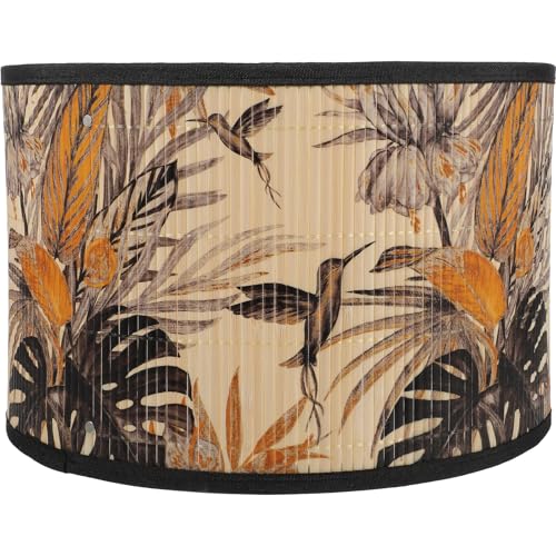 OSALADI Heimzubehör Holzgeflecht-Lampenschirm Trommel-Lampenschirm Übergangslampenschirm In Spinnenkonstruktion Für Stehtischlampe 30 Cm Vintage-Accessoires Bambus und Eisen von OSALADI