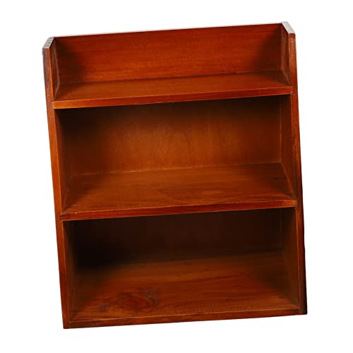 OSALADI Holzlagerregal für Schreibtisch Mehrschichtiges Aufbewahrungsregal Stabiler Organizer aus Holz und Praktisch für Büro und Schule von OSALADI