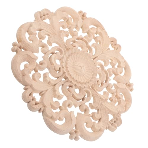 OSALADI Holzschnitzerei Applikation Rund Unbemalt Holzdekor für Möbel Schrank Bett Kleiderschrank DIY Wandverzierung Einfache Montage Künstlerisches Design OSALADI Holzschnitzerei Applikation Rund Unbemalt Holzdekor für Möbel Schrank Bett Kleiderschrank DIY Wandverzierung Einfache Montage Künstlerisches Design von OSALADI