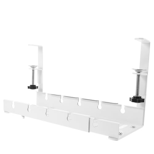 OSALADI Kabelmanagement-Rack Unter Dem Tisch Schreibtisch-Organizer Schreibtischablage Schreibtische Tischorganisator Unter Desk Cord Management Weiß Kohlenstoffstahl Veranstalter von OSALADI