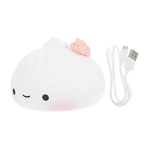 OSALADI Mehrfarbige Nachtlampe Licht Steuerung Silikonbetriebene Lampe Entzückend Bett Innen USB Verwenden LED Urlaub Ändern Dumpling Led Bao Kindergeburtstag Gastgeschenke von OSALADI