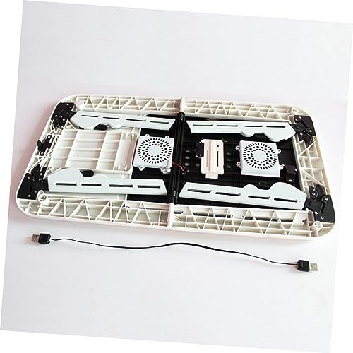 OSALADI Klappbarer Laptop Tisch mit Doppeltem Kühlventilator Multifunktionaler Tablet Ständer Verstellbar und rutschfest Ergonomisch für Bett Sofa Büro von OSALADI