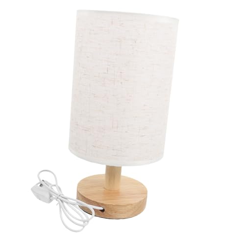 OSALADI Niedliche Lampen Für Schlafzimmer Schreibtischlampe Aus Holz Mit Stoffschirm Dimmbare Leselampe Für Schlafzimmer Und Wohnzimmer von OSALADI