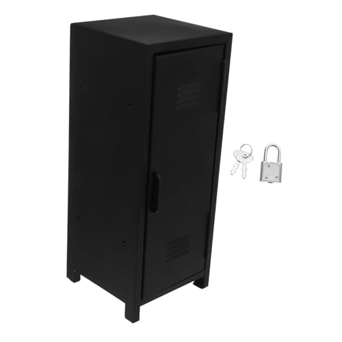 OSALADI Kleiner Abschließbarer Metall-Schrank mit Schloss und Schlüssel Robuster Desktop-Organizer aus Eisen für Büro Schlafzimmer Küche und Wohnzimmer Vielseitiger Aufbewahrungsbehälter von OSALADI