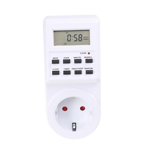OSALADI Kleiner Elektronischer Timer mit Bildschirm Digitale Steckdose mit Eu Stecker Innenzeitschaltuhr mit Energiezähler Einfach zu Bedienen Funktion OSALADI Kleiner Elektronischer Timer mit Bildschirm Digitale Steckdose mit Eu Stecker Innenzeitschaltuhr mit Energiezähler Einfach zu Bedienen Funktion von OSALADI