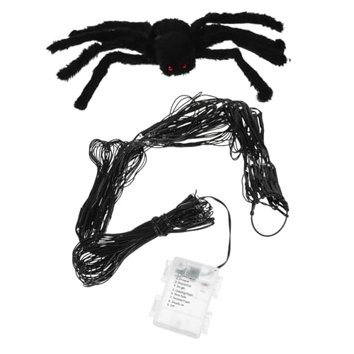 OSALADI LED Halloween Spider Netz Lichter Energieeffizienter Leuchtspinnen für Garten Party Innen und Außenbereich Stimmungsvolle Spukhausbeleuchtung von OSALADI