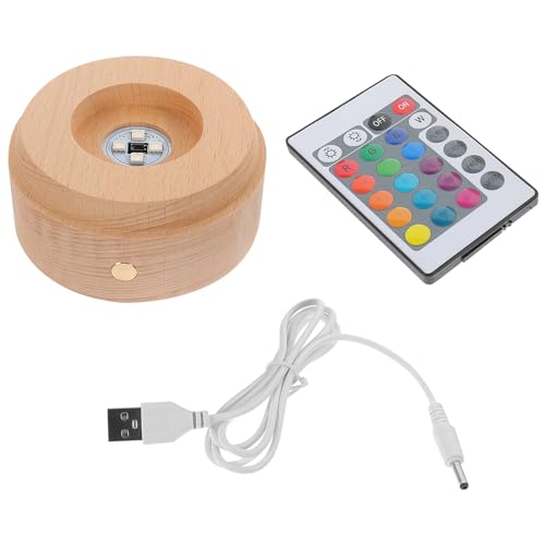OSALADI LED-Leuchten Display-Basis Holz Beleuchtete Basis Stehen USB-LED-Basis Holz Quadratische Lampe Sockel Licht Kristall Display-Basis für 3D-Harz Glaskugel Kunstversorgung von OSALADI