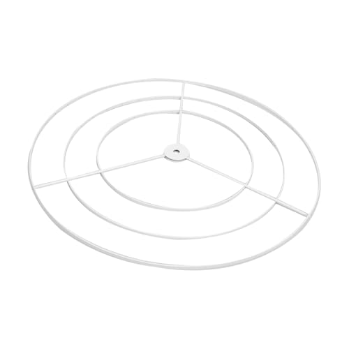 OSALADI Lampenfassung Eisenrahmen DIY Lampenschirm Gestell Tischlampe Weiß Robust Luxuriös für Wohnzimmer Schlafzimmer von OSALADI