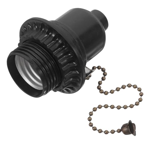 OSALADI Lampenfassung mit Zugschalter aus Metall und Bakelit Vintage Pull Chain Lamp Socket Replacement für Steh und Tischlampe Schwarzer Ring Langlebig und Sicher Einfach zu Bedienen von OSALADI