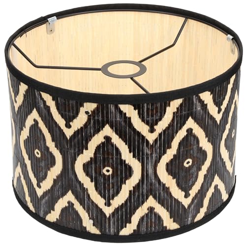 OSALADI Trommel-Lampenschirm Vintage- Ersatz-Lampenschirm Aus Stoff Lampenschirme Für Tischlampen Hängelampenschirm Dekorativer schwarz von OSALADI