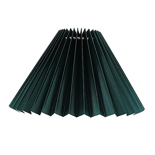 OSALADI 1Stück Plissee Lampenschirm Stoff für Tischlampe Staubschutz und Dekorativer Lampenüberzug für Schlafzimmer und Wohnzimmer Dunkelgrün Langlebig und Installieren von OSALADI