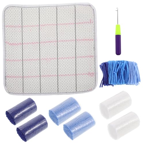 OSALADI Latch Hook Teppich DIY Knüpfteppich Kit Für Erwachsene Mit Vorgedrucktem Muster Für Kreative Bastelprojekte Und Handwerksarbeiten Langlebige Materialien Praktische Aufbewahrung von OSALADI