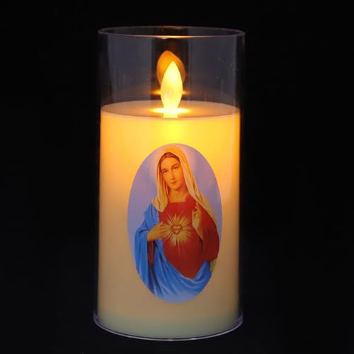 OSALADI Led Flammenlose Gebetskerze Jungfrau Maria Glaskerzen Weihnachtskerzen Nachtlicht Flackernde Teelichter Für Die Hochzeit Zu Hause OSALADI Led Flammenlose Gebetskerze Jungfrau Maria Glaskerzen Weihnachtskerzen Nachtlicht Flackernde Teelichter Für Die Hochzeit Zu Hause von OSALADI