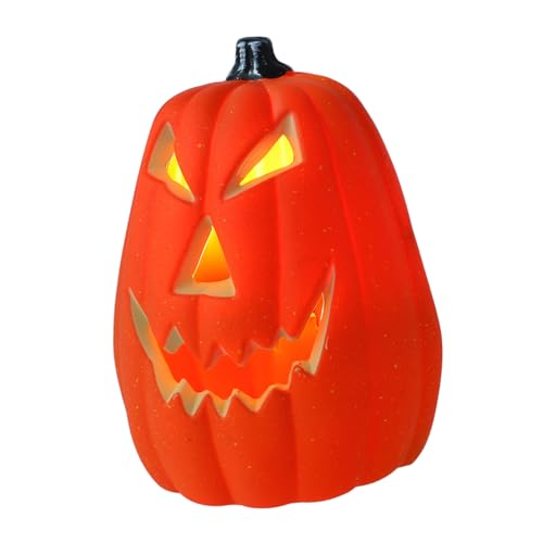 OSALADI Leuchtende Halloween Kürbislaterne aus Langlebigem Kunststoff Wiederverwendbar Tragbar Stimmungsvolle Jack-o-Lantern Deko für Innen und Außen als Pumpkin Centerpiece und Lamp OSALADI Leuchtende Halloween Kürbislaterne aus Langlebigem Kunststoff Wiederverwendbar Tragbar Stimmungsvolle Jack-o-Lantern Deko für Innen und Außen als Pumpkin Centerpiece und Lamp von OSALADI