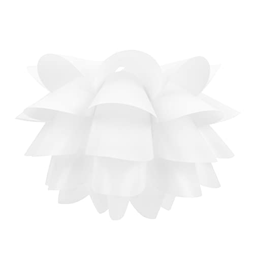 OSALADI Lotus-lampenschirm Desktop- Rustikaler Lampenschirm Halbkugel Kuchenform Vintage-deckenleuchte Laternen Blumenlampenschirm Puzzle Esstisch Pp Beleuchtung Weiß von OSALADI