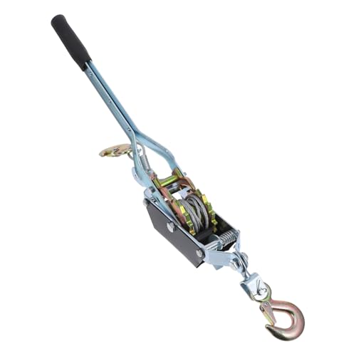 OSALADI Manueller Seilratschen Spanner mit Doppelhaken Leichter Power Puller Langlebiges Drahtseil Spannwerkzeug für Elektriker Bootstrailer Baumfällarbeiten Einfach zu Bedienen Tragbar von OSALADI