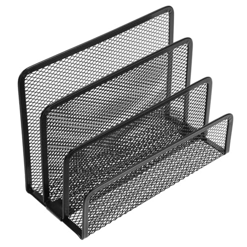OSALADI Metall Mesh Schreibtisch Organizer für Briefe und Magazine Moderner Aufbewahrungshalter Schwarz für Büro Zuhause oder Klassenzimmer von OSALADI