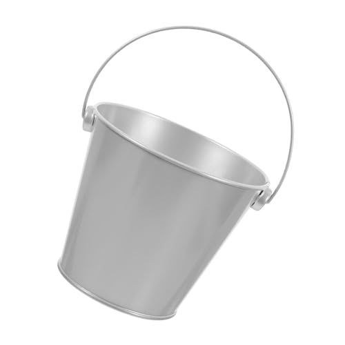 OSALADI Mini-Eimer Mini Blecheimer verzinkter Eimer Kleiner Eimer Süßigkeiten Eimer verzinkte Eimer Blumenkübel Eimer mit Griffen Silbereimer Eiskläger Weißblech Silver von OSALADI