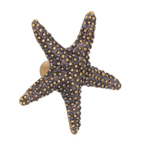 OSALADI Mini Messing Möbelgriff Seestern Design Retro Schrankknauf Küchenschrank Türgriff Kompakte Für Wohnzimmer Schlafzimmer Badezimmerschränke Strand-motiv von OSALADI
