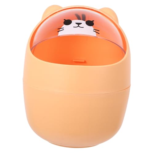 OSALADI Mini-mülleimer Cartoon-mülleimer Süßer Mülleimer Für Den Schreibtisch Süßer Desktop-mülleimer Mülleimer Am Bett Kawaii Mülleimer Mini-schreibtisch-mülleimer Orange P.s von OSALADI