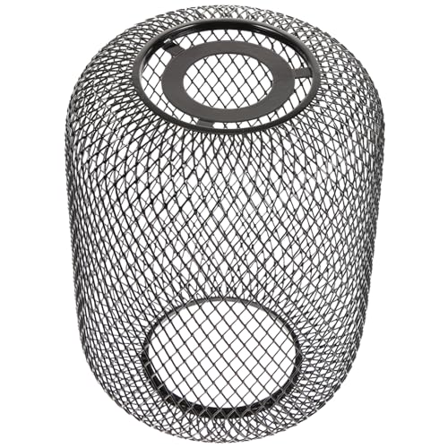 OSALADI Moderne Metall Lampenschirm Mesh Design Schwarzer Eisen draht Lampenabdeckung Deckenleuchte Abdeckung für Schlafzimmer Wohnzimmer und Büro Einfache Montage Industrielle Deko von OSALADI
