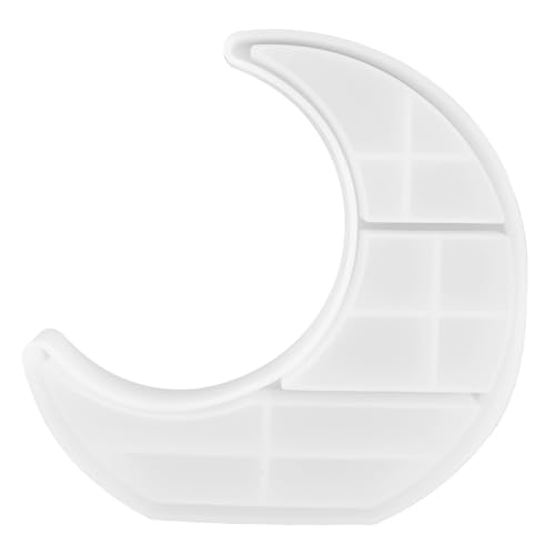 OSALADI Mondtablettform Fondantformen Gussschalenform Epoxidharz-schmucktablettform Schmuckschale Schmuckschale Kleine Tablett Für Armbandherstellung Schmuck Tabletts Weiß Kieselgel von OSALADI