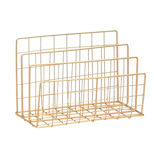 OSALADI Nordic Style Zeitungs und Zeitschriftenhalter Stufiges Aufbewahrungsregal für Bücher und Magazine Eleganter Desktop Organizer Gold für Büro und Zuhause OSALADI Nordic Style Zeitungs und Zeitschriftenhalter Stufiges Aufbewahrungsregal für Bücher und Magazine Eleganter Desktop Organizer Gold für Büro und Zuhause von OSALADI