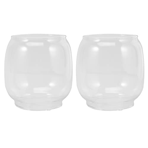 OSALADI Öllampe Ersatzglas Lampenglas Petroleumlampe Windlichtglas 2 Stück Transparente Öllampe Windlichtgläser Kerzenhalter Windlichter Gläser Tempel Party Zuhause Bankett im Freien von OSALADI