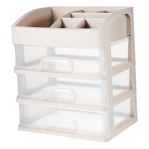 OSALADI Organizer Transparent Lagig Stapelbar Platzsparende Desktop Aufbewahrungsbox für Büro und Home Office Vielseitiger Schreibtisch Stauraum für Bürobedarf und Kleinteile von OSALADI