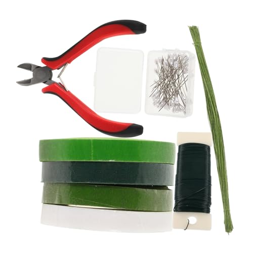 OSALADI Papier Rattan Rosenmaterial Hochzeit gefälscht Lieferungen für Blumenarrangements Blumen- Blumenarrangement-Set Kranzmaking -Vorräte Blumenstieldraht Aufkleber von OSALADI