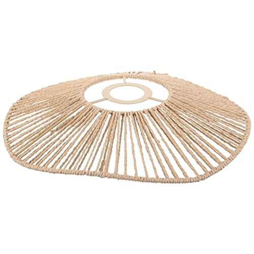 OSALADI Papierseil Lampenschirme Rattan Pendelleuchte Abdeckung Kronleuchter Deckenleuchte Abdeckung Für Küche Esszimmer Schlafzimmer (Hellbraun) von OSALADI