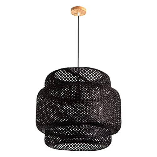 OSALADI Lampenschirm Pendelleuchte Aus Bambus Wandleuchten Im Innenbereich Deckenventilator Lichtabdeckung Lichtschutz Im Badezimmer Exquisite Heimlichtabdeckung Rattan-kunst Metall Kabel von OSALADI