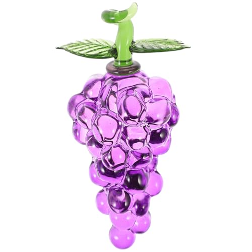 OSALADI Pfirsichornamente Kristallfruchtfigur Künstliche Traubentraube Traubenfigur Aus Kristall Primitives Herbstdekor Briefbeschwerer Aus Glasfrüchten Partyzubehör Schreibtisch Violett von OSALADI