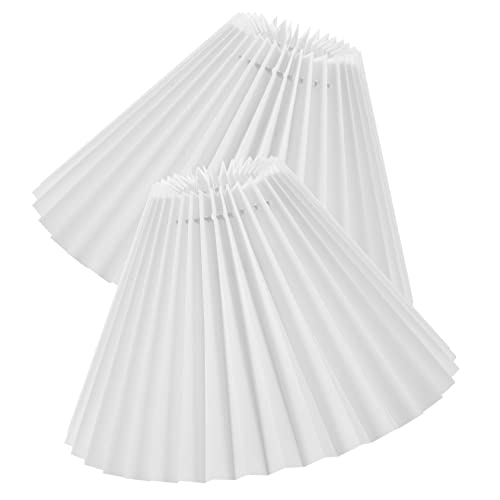 OSALADI Plissee Lampenschirm 2 Stück Rund Stoff Weiß Für Tischleuchte Stehlampe Und Wandleuchte Modernes Design Für Wohnzimmer Schlafzimmer Und Café von OSALADI