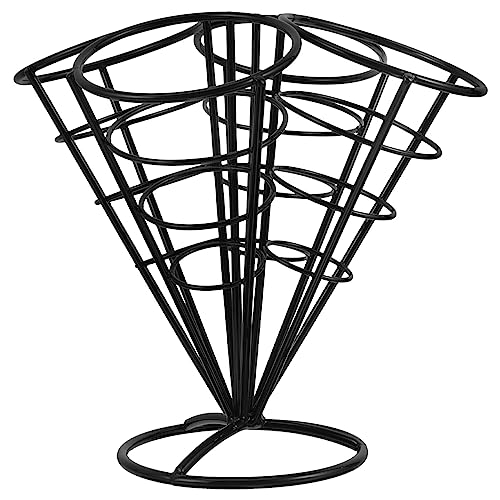OSALADI -Frites- Kegelkorb Bratenhalter Metallkegel Snack Brathähnchen-Ausstellungsregal Eiscreme-Halter Frites Metalldrahtkorb Für Zuhause Hinterhof- (4 von OSALADI