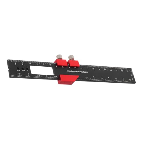 OSALADI Präziser T-förmiger Holzarbeits-messlineal Metall-schiene Robustes Tragbares Quadratlineal für Metrische Markierungen für Schreiner und Mechaniker Rot von OSALADI